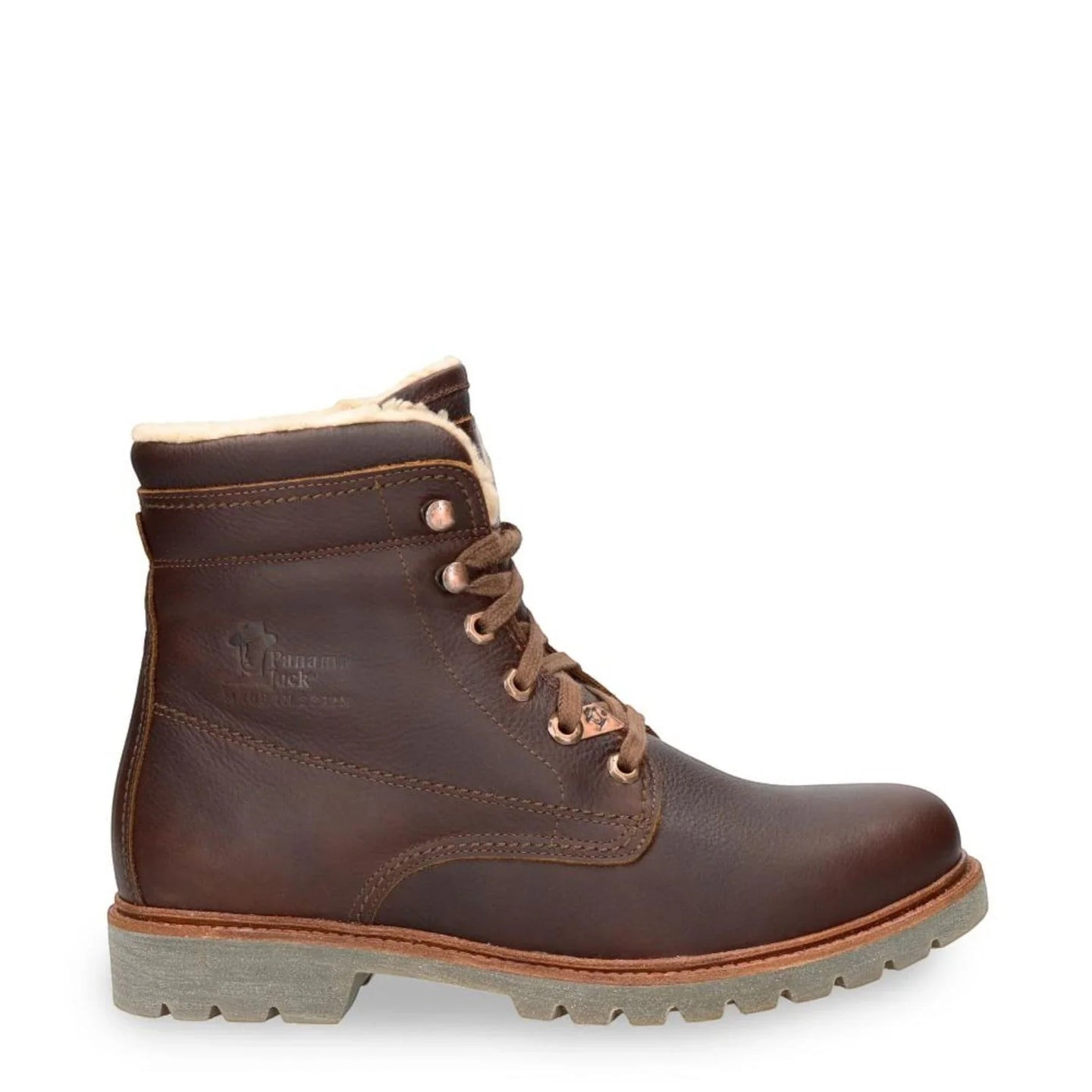 Bottines aviateur P03 C23 pour homme, en cuir marron imperméable.