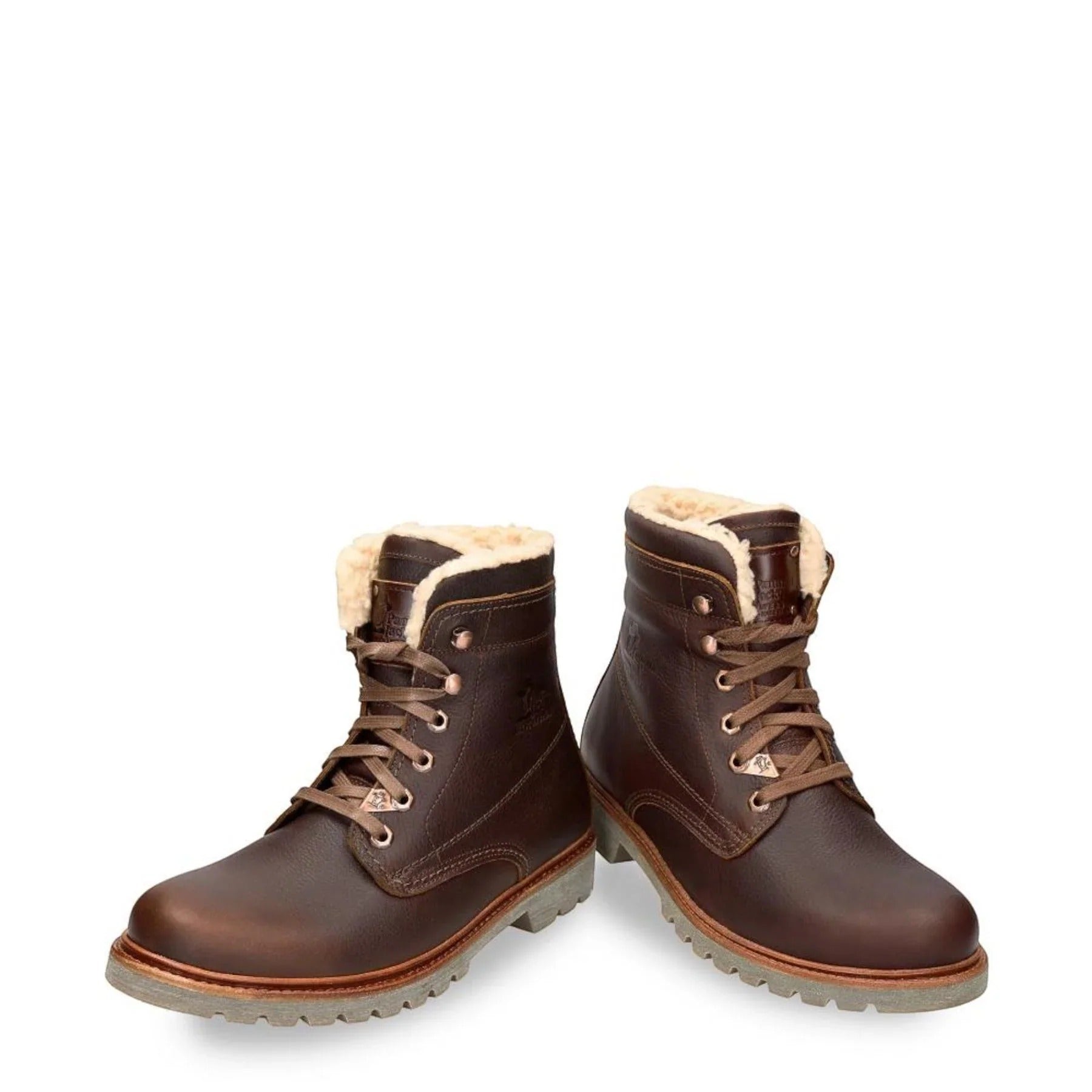 Bottines aviateur P03 C23 pour homme, en cuir marron imperméable.