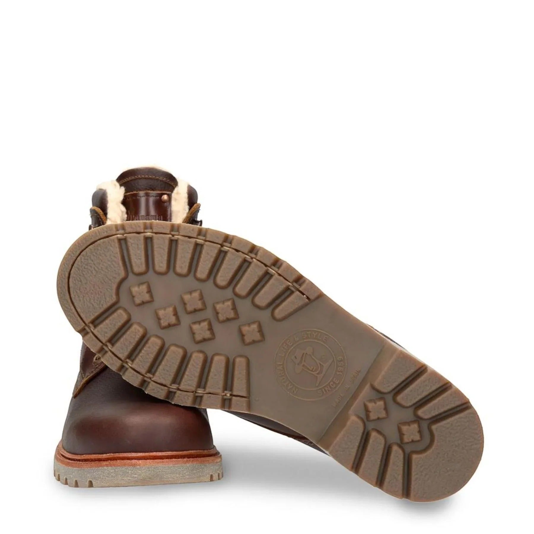 Bottines aviateur P03 C23 pour homme, en cuir marron imperméable.
