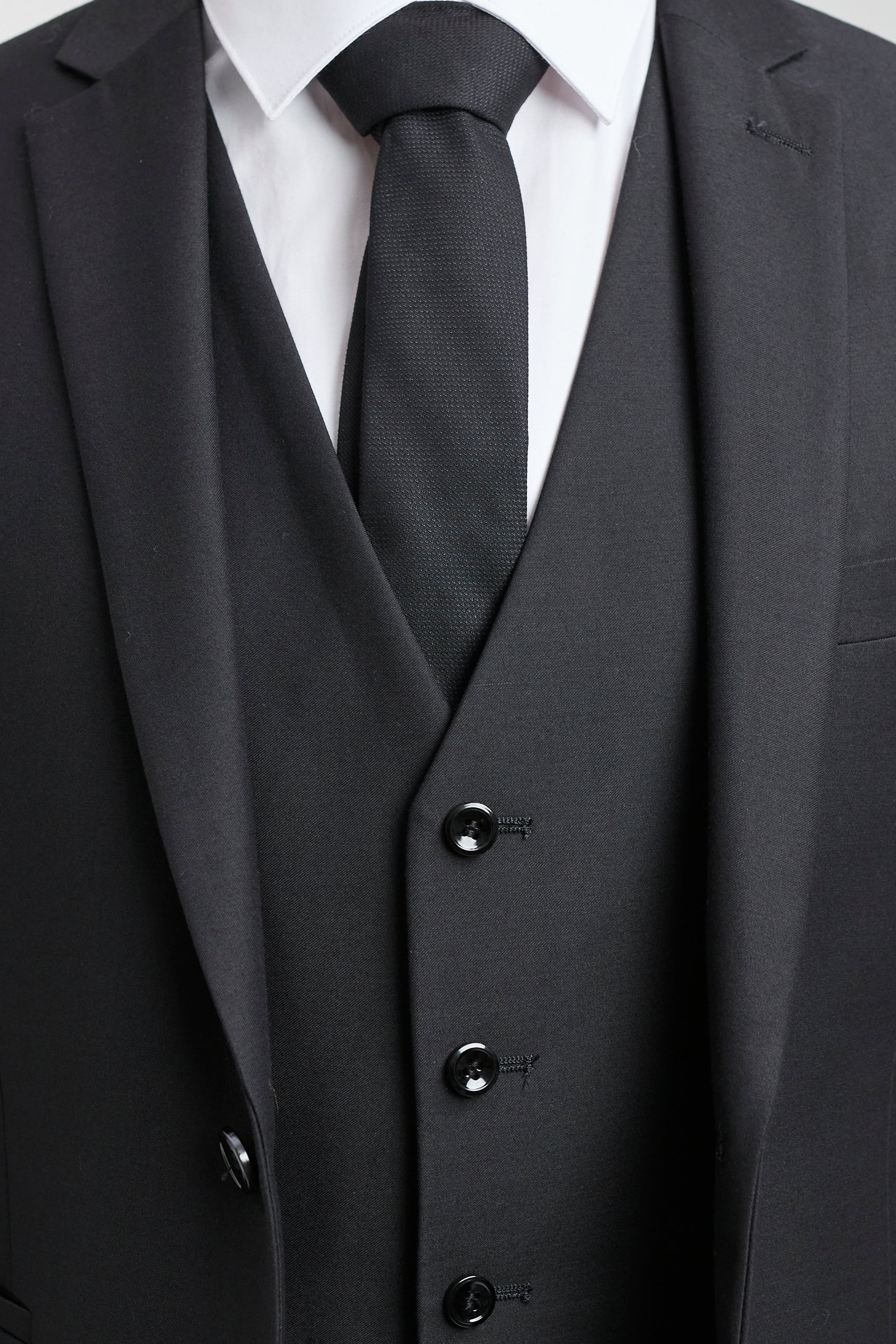 Paul Andrew Parker - Costume trois pièces noir pour homme, coupe ajustée, style classique de portier, pour deuil et funérailles