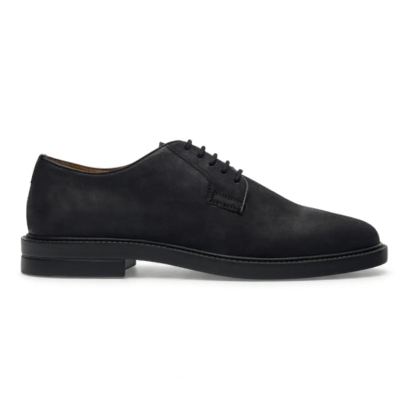 Pedro - Chaussures Derby à lacets en daim noir mat pour homme