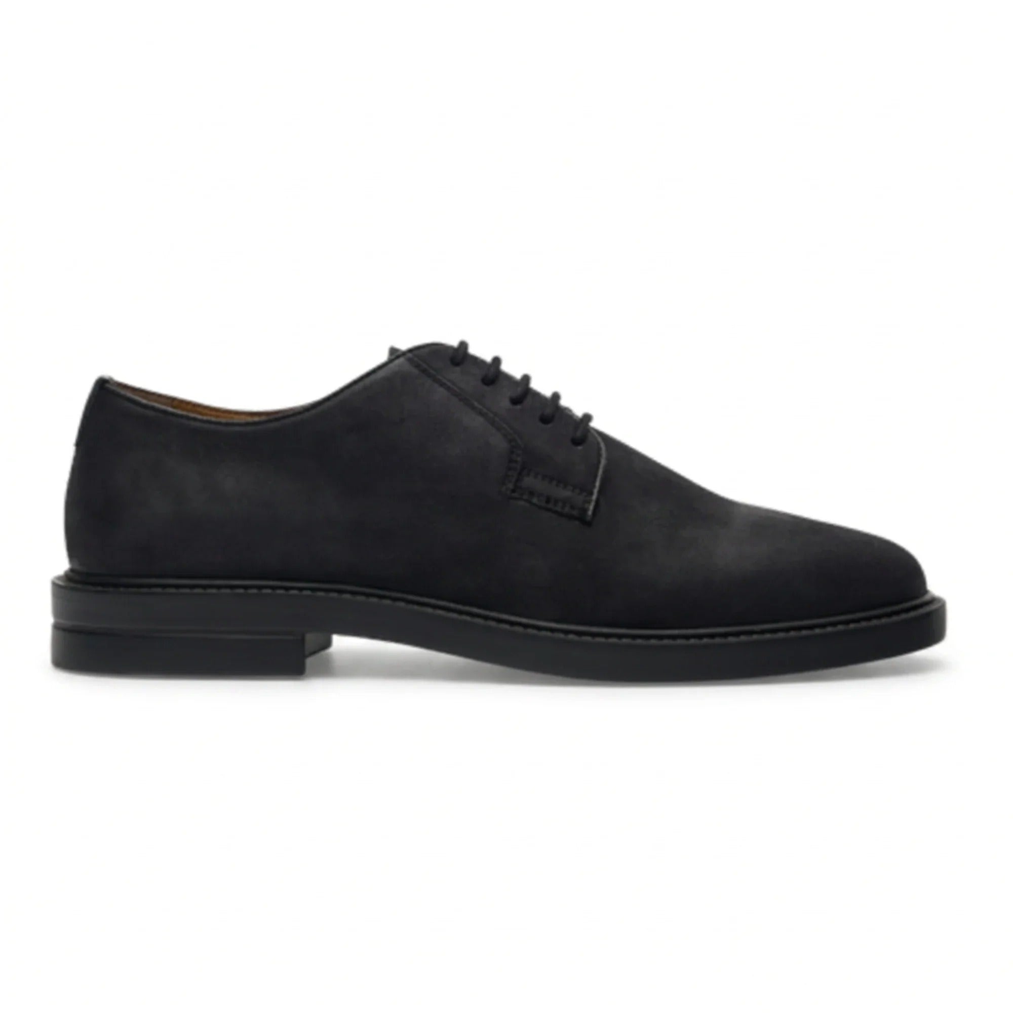 Pedro - Chaussures Derby à lacets en daim noir mat pour homme