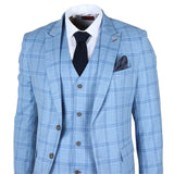 Plowman - Men's Light Blue Checked Blazer