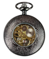 Black Vintage Mechanical Pocket Watch