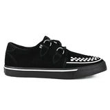 Baskets Creeper pointues à plateforme en daim noir et blanc