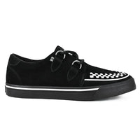 Baskets Creeper pointues à plateforme en daim noir et blanc