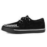 Baskets Creeper pointues à plateforme en daim noir et blanc