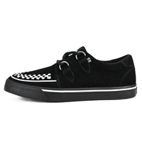 Baskets Creeper pointues à plateforme en daim noir et blanc