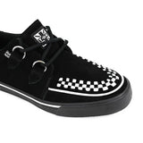 Baskets Creeper pointues à plateforme en daim noir et blanc