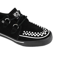 Baskets Creeper pointues à plateforme en daim noir et blanc