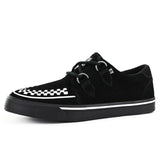 Baskets Creeper pointues à plateforme en daim noir et blanc