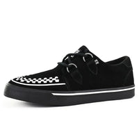 Baskets Creeper pointues à plateforme en daim noir et blanc