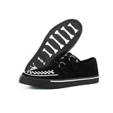 Baskets Creeper pointues à plateforme en daim noir et blanc