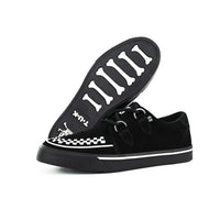 Baskets Creeper pointues à plateforme en daim noir et blanc