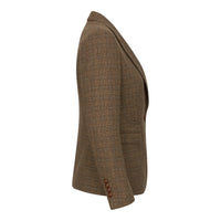 Ralph - Blazer en tweed marron pour femme, coupe ajustée