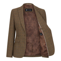 Ralph - Blazer en tweed marron pour femme, coupe ajustée