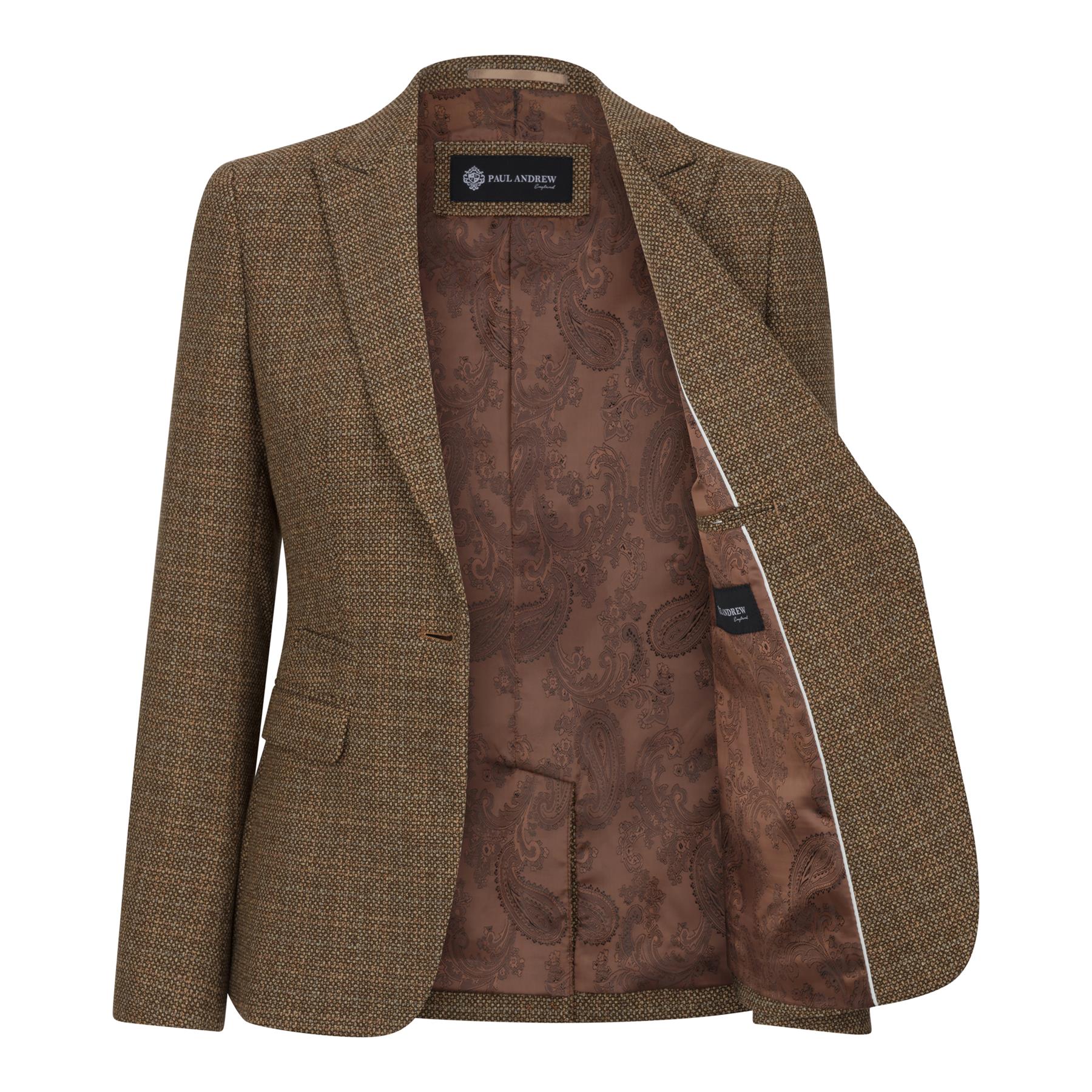 Ralph - Blazer en tweed marron pour femme, coupe ajustée