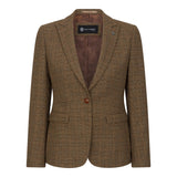 Ralph - Blazer en tweed marron pour femme, coupe ajustée