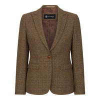 Ralph - Blazer en tweed marron pour femme, coupe ajustée