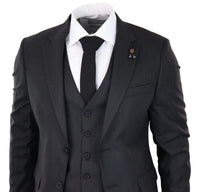 Black Pinstripe 3 Piece Suit - RC20-02