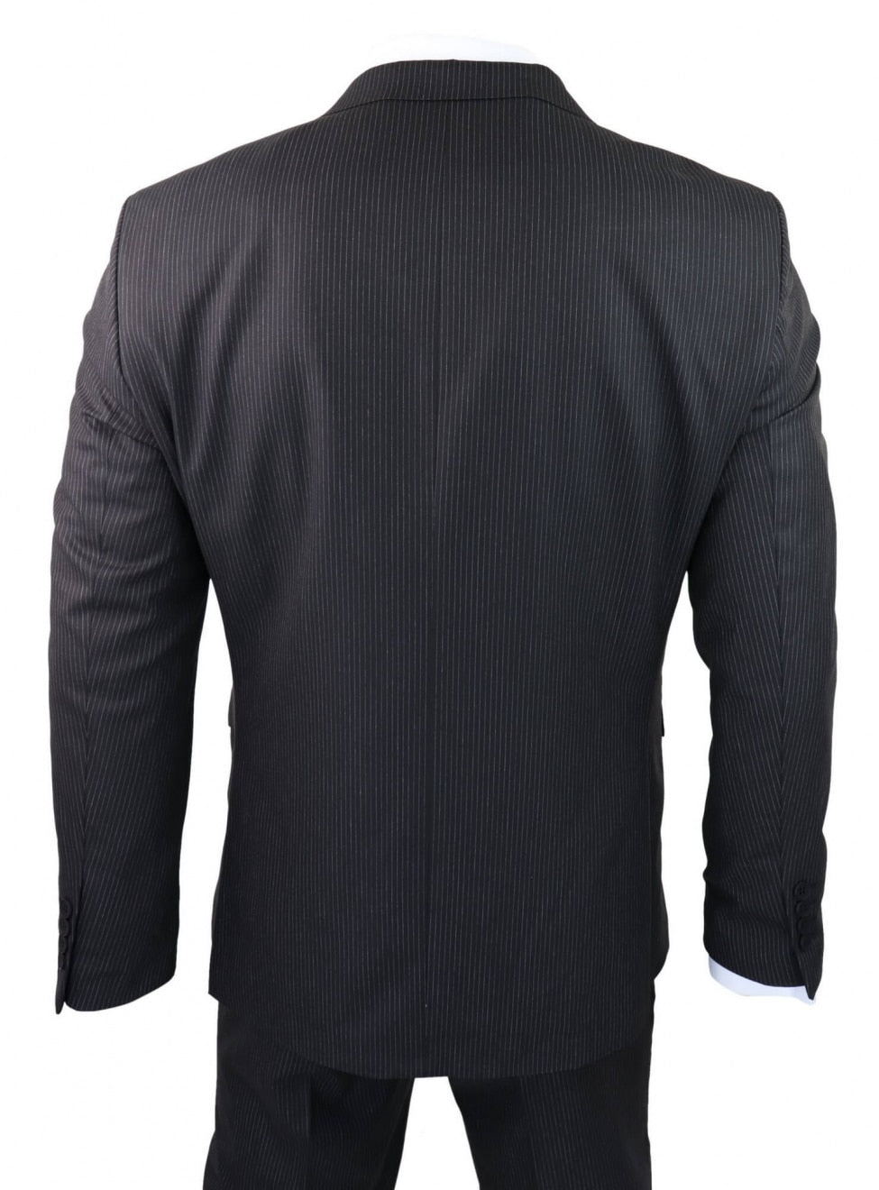 Black Pinstripe 3 Piece Suit - RC20-02