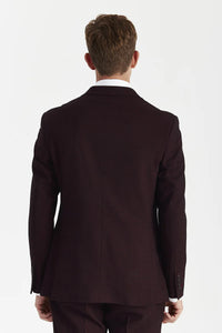 Regent - Blazer croisé à carreaux Brugundy pour homme