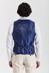Regent - Costume de mariage trois pièces à carreaux crème pour homme