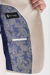 Regent - Blazer à carreaux crème style mariage pour hommes