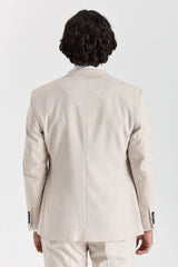 Regent - Blazer à carreaux crème style mariage pour hommes