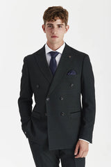 Regent - Blazer croisé à carreaux verts pour homme