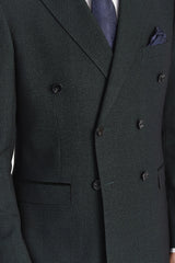 Regent - Blazer croisé à carreaux verts pour homme