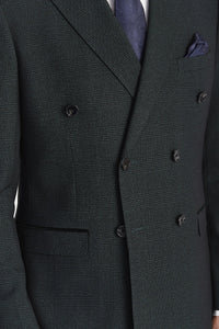 Regent - Blazer croisé à carreaux verts pour homme