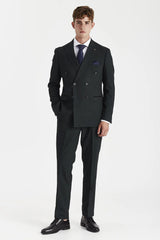 Regent - Blazer croisé à carreaux verts pour homme