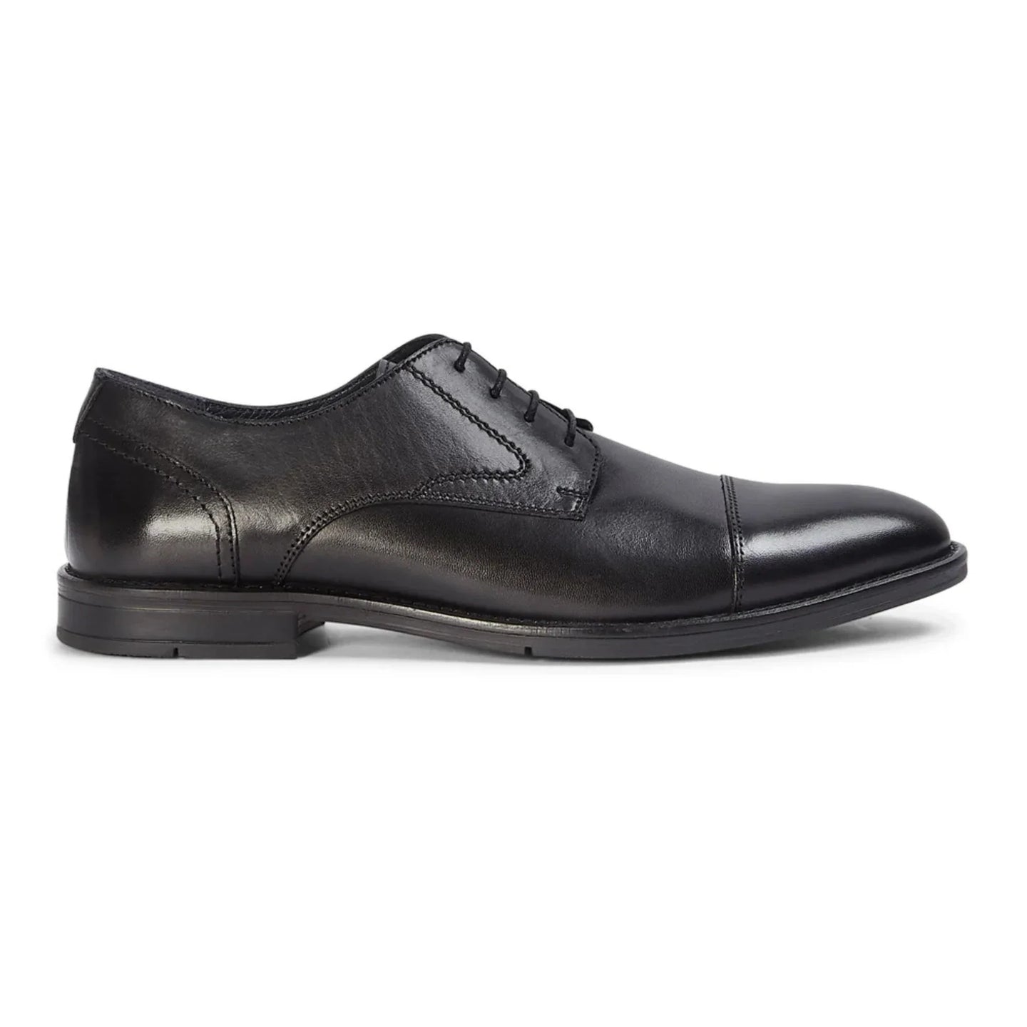 Regent - Chaussures Derby pour homme en cuir noir poli