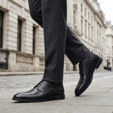 Regent - Chaussures Derby pour homme en cuir noir poli