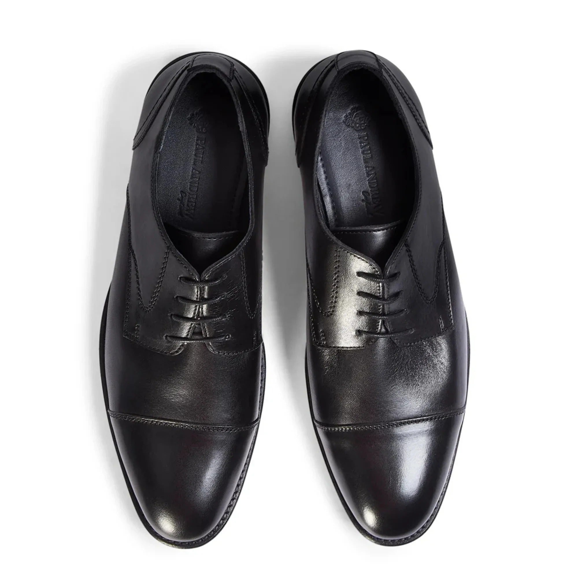 Regent - Chaussures Derby pour homme en cuir noir poli