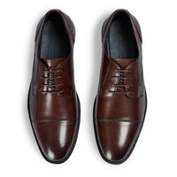 Regent - Chaussures Derby pour homme en cuir marron foncé patiné