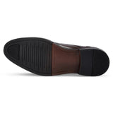Regent - Chaussures Derby pour homme en cuir marron foncé patiné