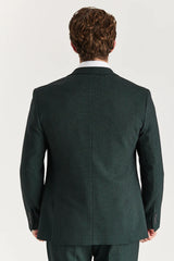 Regent - Blazer vert à carreaux pour homme, coupe ajustée