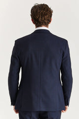 Blazer Regent pour homme, coupe ajustée, à carreaux bleu marine