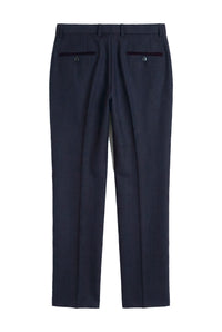 Pantalon à carreaux bleu marine pour homme Regent