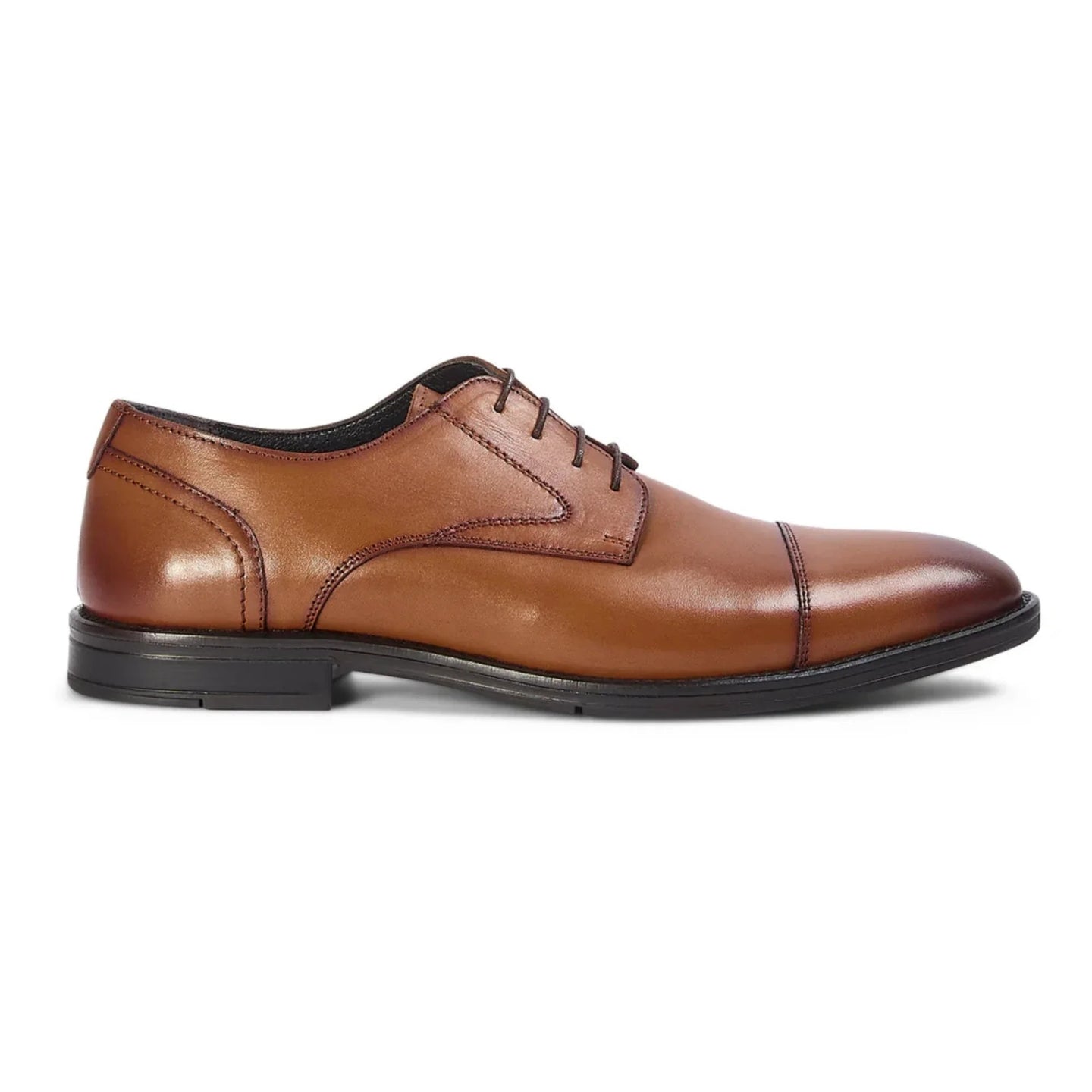 Regent - Chaussures Derby pour homme en cuir marron clair patiné