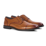 Regent - Chaussures Derby pour homme en cuir marron clair patiné