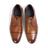 Regent - Chaussures Derby pour homme en cuir marron clair patiné