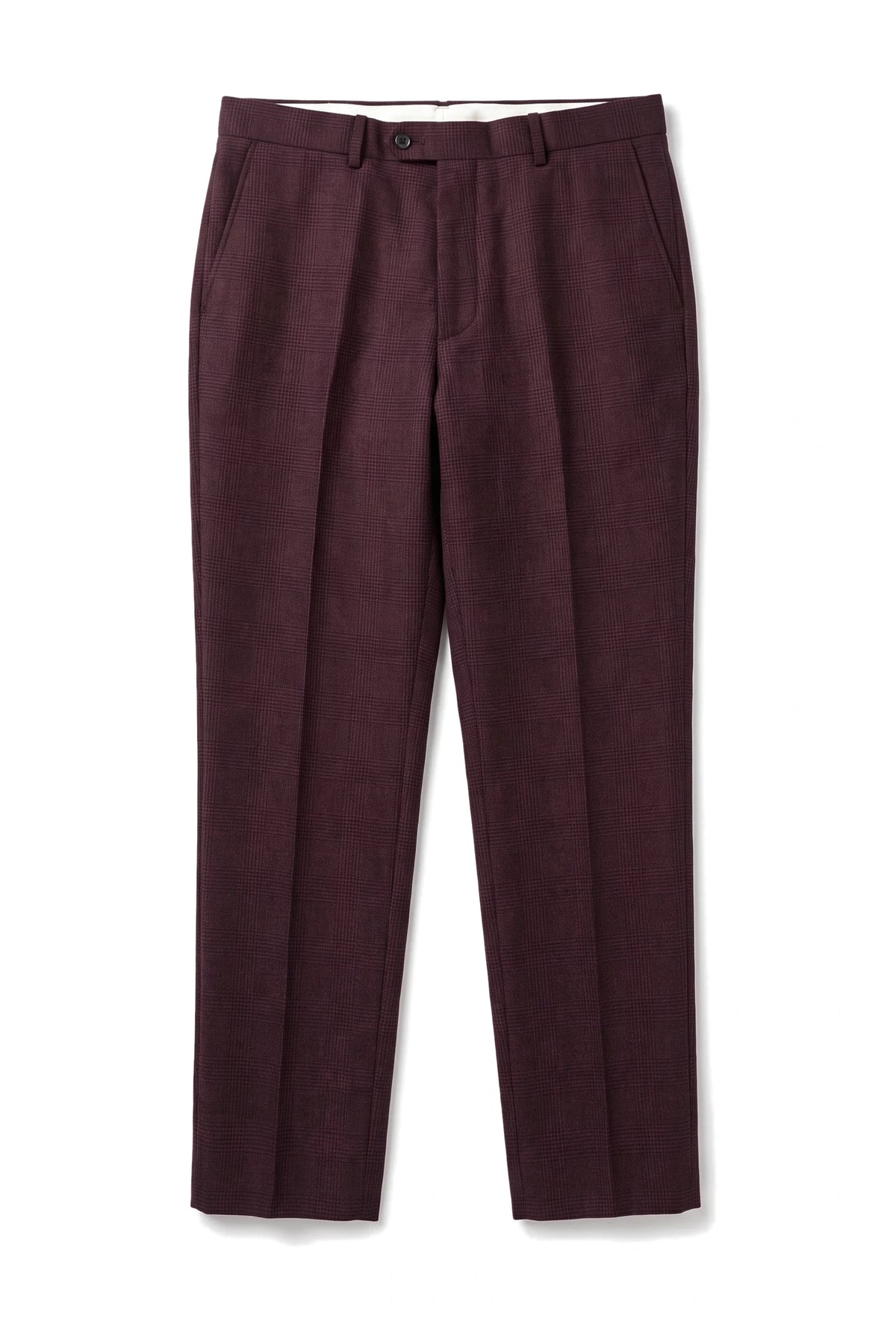 Pantalon à carreaux bordeaux pour homme Regent