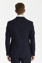 Regent - Blazer croisé à carreaux marine pour homme