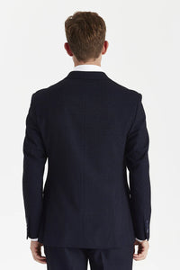 Regent - Blazer croisé à carreaux marine pour homme