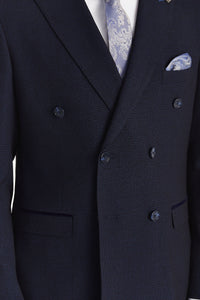 Regent - Blazer croisé à carreaux marine pour homme