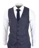Navy-Blue Graph Check 3 Piece Suit - RK20-02