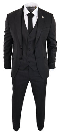 Black Pinstripe 3 Piece Suit - RK20-30